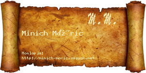 Minich Móric névjegykártya